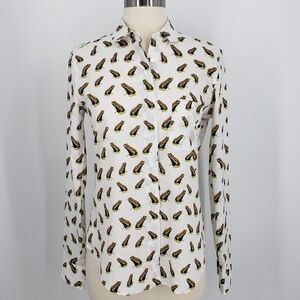 Mauro Grifoni White and Green Button Down Shirt